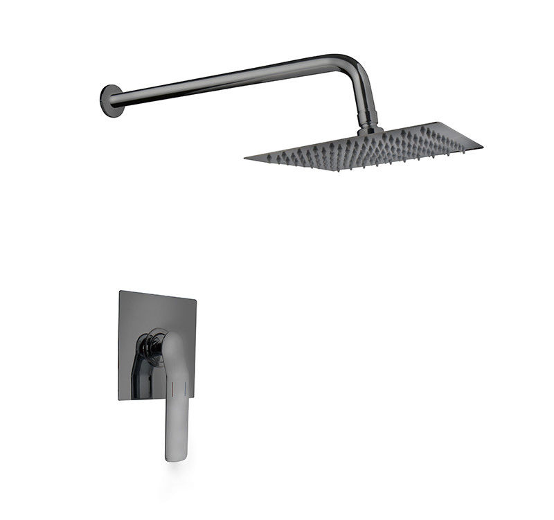رافعة واحدة مخفية في الحائط حمام دش خلاط بندقية معدنية حمام صنبور نحاس بارد وحار headshower مطر OEM