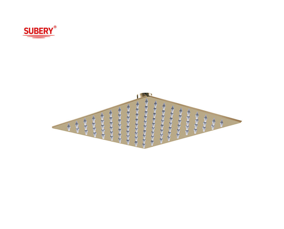 مطر من الفولاذ المقاوم للصدأ SUS304 مربع ذهبية الذهبية لون حمام عمود 8 " 10 " 12 " OEM